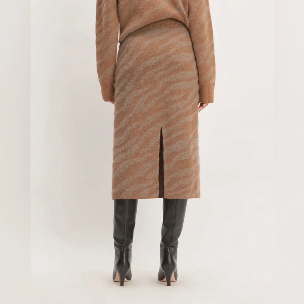 EVERLANE The Alpaca Tiger Jacquard Skirt XS - Picture 2 of 8